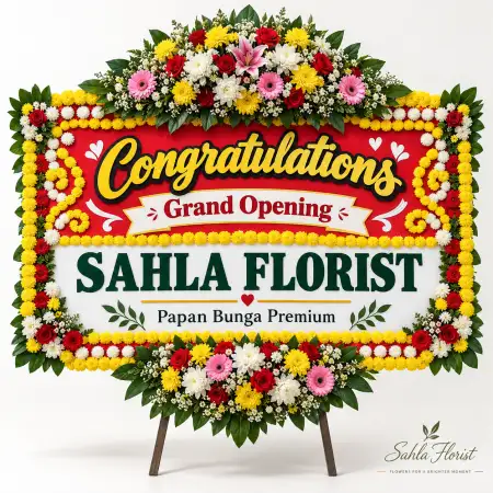 Papan Bunga Ucapan Selamat Cilendek